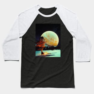 Keeping Watch - Space Collage, Retro Futurism, Sci-Fi Baseball T-Shirt